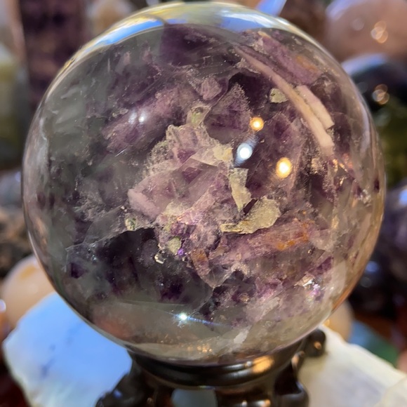 🔥SALE🔥 Rainbow Fluorite Crystal Sphere Sparkles And Rainbows! Watch The Video! - Picture 7 of 16